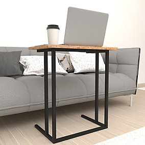 URBNLIVING 66cm Height Pine Wood Laptop Table, Home Office Portable Computer Stand C-Shape With Metal Legs URBNLIVING 66cm Height Pine Wood Laptop Table, Home Office Portable Computer Stand C-Shape With Metal Legs
