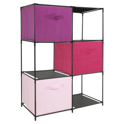 URBNLIVING 68.5cm Height 6 Cubed Storage Cupboard With Baskets Shelf ...