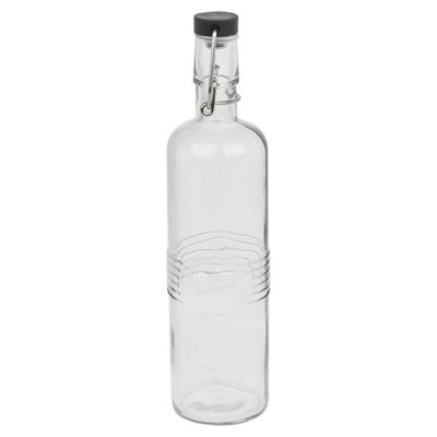 URBNLIVING 6pcs 700ml Glass Drinking Water Bottles Flip Swing Top Metal Clasp Airtight Lid