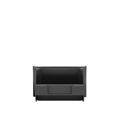 URBNLIVING 7.5cm Height Black Plastic Wall Mounted Stacking Box Storage ...
