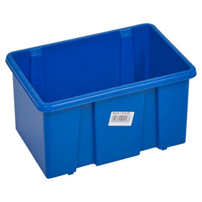 URBNLIVING 7 Litre Blue Plastic Home Storage Stackable Container Box Set of 3