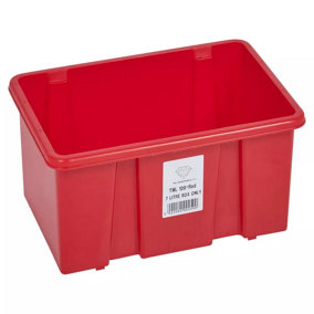 URBNLIVING 7 Litre Red Plastic Home Storage Stackable Container Box Set of 3