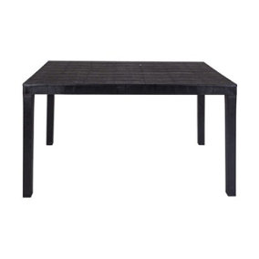 URBNLIVING 72cm Height Large Rectangle Garden Slatted Plastic Table Patio Deck Outdoor Furniture Black