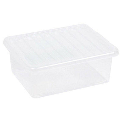 URBNLIVING 75 Litre Clear Container Plastic Storage Box With Clip Lid ...