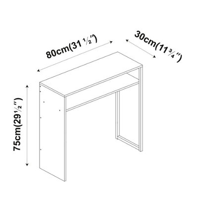 URBNLIVING 75cm Height Wooden & Steel Console Display Table Living Room ...