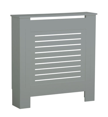 URBNLIVING 78cm Width Small Grey Modern Wooden Radiator Cover MDF Grill Shelf Cabinet Furniture