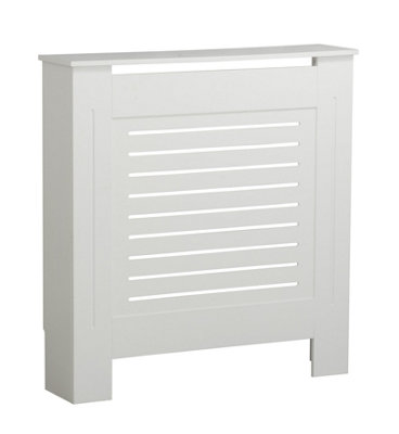 URBNLIVING 78cm Width Small White Modern Wooden Radiator Cover MDF Grill Shelf Cabinet Furniture