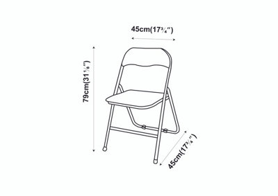 URBNLIVING 79cm Height 6 Pcs Folding Lightweight Portable Metal Frame Blue Ribcord Chair Set