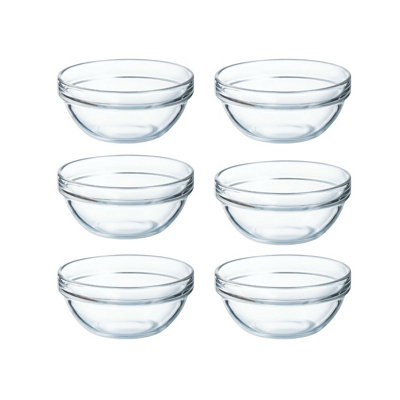 URBNLIVING 7cm Diameter Glass Stackable Mixing Bowl Set of 6