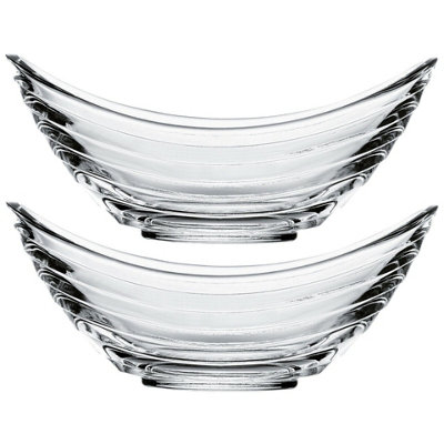 URBNLIVING 7cm Height Glass Dessert Gondol Ice Cream Bowl Set of 2