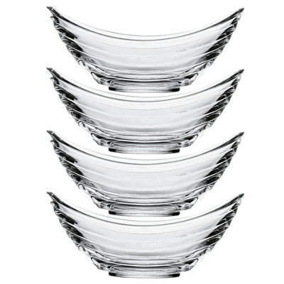 URBNLIVING 7cm Height Glass Dessert Gondol Ice Cream Bowl Set of 4