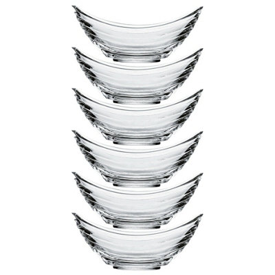 URBNLIVING 7cm Height Glass Dessert Gondol Ice Cream Bowl Set of 6