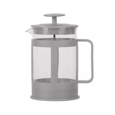 URBNLIVING 800ml Grey Cafetiere Filter Coffee Tea Pot Press Brewer Maker Glass Plunger Home Kit