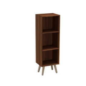 URBNLIVING 80cm Height  3 Tier Teak Wooden Storage Cube Bookcase Scandinavian Style Pine Legs