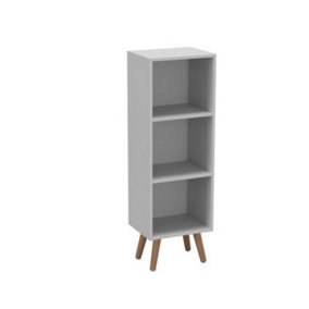 URBNLIVING 80cm Height  3 Tier White Wooden Storage Cube Bookcase Scandinavian Style Beech Legs