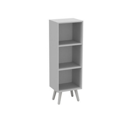 URBNLIVING 80cm Height 3 Tier White Wooden Storage Cube Bookcase Scandinavian Style White Legs