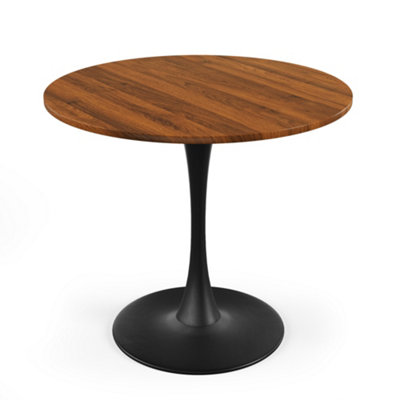 URBNLIVING 80cm Round Oak Wooden Dining Dinner Side Table Kitchen ...