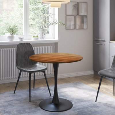 URBNLIVING 80cm Round Oak Wooden Dining Dinner Side Table Kitchen ...