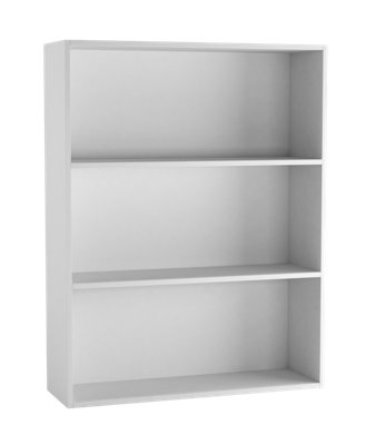 URBNLIVING 80cm Width White Colour Wide 3 Shelf Tier Wooden Bookcase Cabinet Storage Shelving Display Shelves Unit