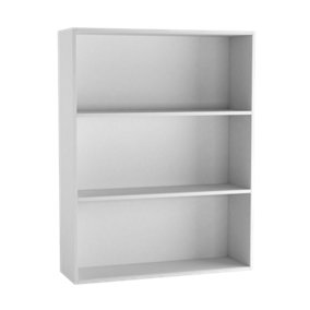URBNLIVING 80cm Width White Colour Wide 3 Shelf Tier Wooden Bookcase Cabinet Storage Shelving Display Shelves Unit