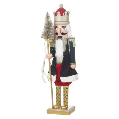 URBNLIVING 82cm Wood Look Christmas Nutcracker Soldier Green Xmas Traditional Ornament Assorted Sizes