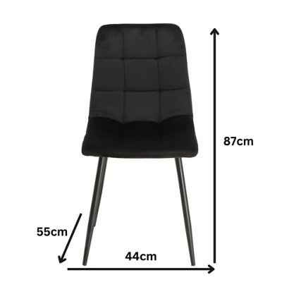 URBNLIVING 87cm Height Yellow Plush Velvet Padded Dining Chairs with Metal Legs Home Furniture 4 Pcs