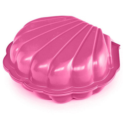 URBNLIVING 87cm Width 2 Pcs Pink Shell Clam Shaped Plastic Sandpit ...