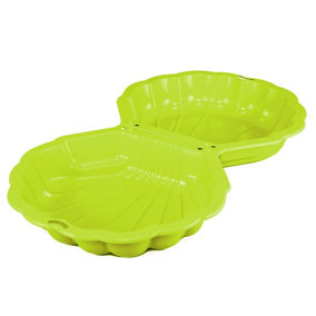 URBNLIVING 87cm Width Shell Clam Shaped Plastic Sandpit Outdoor Garden Fun Paddling Ball Pool Sand Pit 2 Green