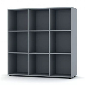 URBNLIVING 9 Cube Grey Wooden Bookcase Shelving Display Shelves Storage Unit Wood Shelf Without Door