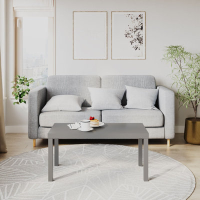 URBNLIVING 90cm Coffee Sofa Side End Desk Table Living Room Wooden Office Furniture, Grey
