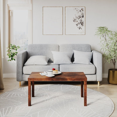 URBNLIVING 90cm Coffee Sofa Side End Desk Table Living Room Wooden Office Furniture, Rustic Brown