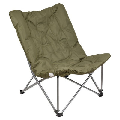 URBNLIVING 90cm Height Padded Portable Lightweight Folding Oversized Camping Chair & Bag Shoulder Strap Green