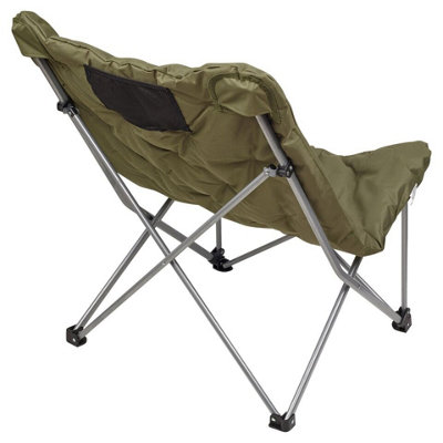 URBNLIVING 90cm Height Padded Portable Lightweight Folding Oversized Camping Chair & Bag Shoulder Strap Green