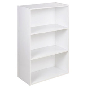 URBNLIVING 90cm Height Wide 3 Tier Book Shelf Deep Bookcase Storage Cabinet Display Colour White Dining Living Room