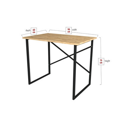 URBNLIVING 90cm Width Pine Wooden Computer Desk Modern Study Table ...