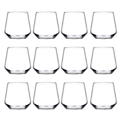 URBNLIVING 9cm Height 350ml Clear Glasses Set of 12