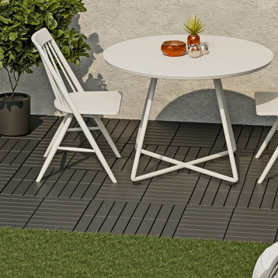 URBNLIVING 9Pc Anthracite Colour Interlocking Plastic Garden Path