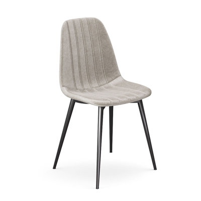 URBNLIVING Anti Stain Velvet Dining Chairs Padded Seat Metal Legs for Kitchen Office, 6xTaupe