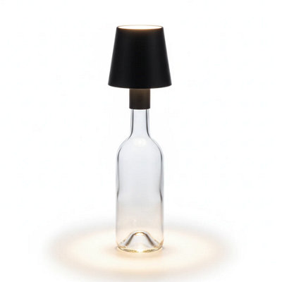 URBNLIVING Black Bottle Light Lamp USB Rechargeable LED Dimmable