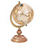 URBNLIVING Copper Height 24cm Educational Ancient Style 360 Degree Rotating World Desk Globe On Wood & Metal Stand