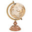 URBNLIVING Copper Height 45cm Educational Ancient Style 360 Degree Rotating World Desk Globe On Wood & Metal Stand