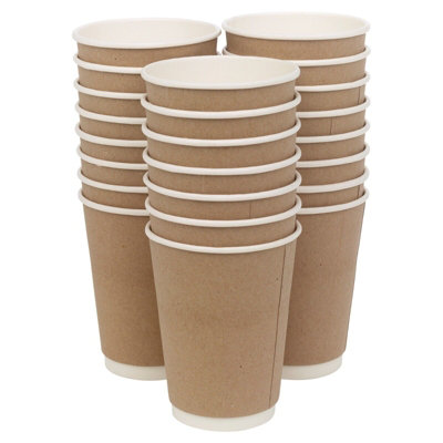 URBNLIVING Double Wall Disposable Hot Drink Cups for Coffee, Chocolate, and Tea 12oz x 100