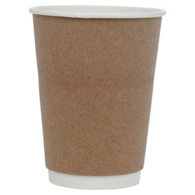 URBNLIVING Double Wall Disposable Hot Drink Cups for Coffee, Chocolate, and Tea 12oz x 500
