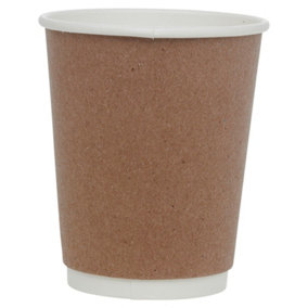 URBNLIVING Double Wall Disposable Hot Drink Cups for Coffee, Chocolate, and Tea 8oz x 100
