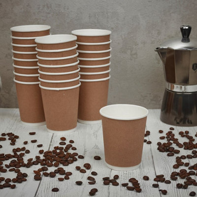 URBNLIVING Double Wall Disposable Hot Drink Cups for Coffee, Chocolate, and Tea 8oz x 500