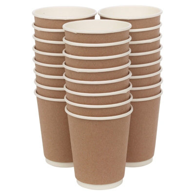 URBNLIVING Double Wall Disposable Hot Drink Cups for Coffee, Chocolate, and Tea 8oz x 500