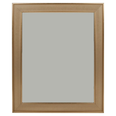 URBNLIVING Gold Wall Mounted Large Wooden Framed Mirror Living Room Bedroom  Home Decor, 60x50cm