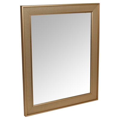 URBNLIVING Gold Wall Mounted Large Wooden Framed Mirror Living Room Bedroom  Home Decor, 60x50cm