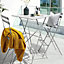 URBNLIVING Grey Colour 2 Folding Metal Chairs & Table Bistro Bar Patio Breakfast Furniture Set