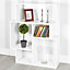 URBNLIVING Height 100cm 5 Section Modern Side Display Unit Colour White Wooden Bookcase Furniture Bedroom Cubed